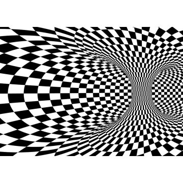 Lais Puzzle - Abstrakte Wurmloch-Tunnel. Schwarz-weißes Quadrat optische Täuschung - 1.000 Teile