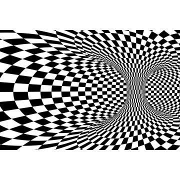 Lais Puzzle - Abstrakte Wurmloch-Tunnel. Schwarz-weißes Quadrat optische Täuschung - 2.000 Teile