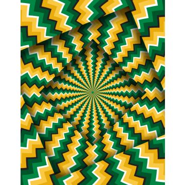 Lais Puzzle - Abstrakte gedrehte Rahmen mit einem rotierenden grün-gelben Zickzack-Muster. Optische Täuschung - 40, 100, 200, 500, 1.000 & 2.000 Teile