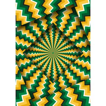 Lais Puzzle - Abstrakte gedrehte Rahmen mit einem rotierenden grün-gelben Zickzack-Muster. Optische Täuschung - 1.000 Teile