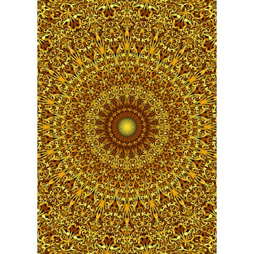 Lais Puzzle - Goldenes nahtloses florales Kaleidoskop-Mandala-Muster - 1.000 Teile