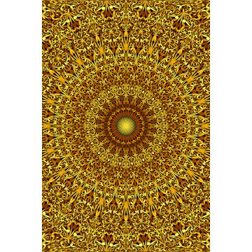 Lais Puzzle - Goldenes nahtloses florales Kaleidoskop-Mandala-Muster - 2.000 Teile