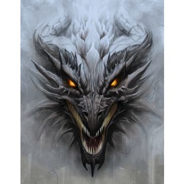 Lais Puzzle - Drachenkopf auf Stein Hintergrund - 40, 100, 200, 500, 1.000 & 2.000 Teile