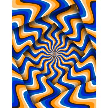 Lais Puzzle - Abstrakte gedrehten Rahmen mit einer rotierenden blau-orange gebogenen Streifen Muster. Optische hypnotische Illusion  - 40, 100, 200, 500, 1.000 & 2.000 Teile
