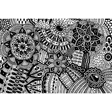 Lais Puzzle - Flower Ornament mit Mustern und verlassen. Psychedelische Kunst - 2.000 Teile