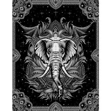 Lais Puzzle - Illustration Elefantenkopf mit Vintage-Gravur Ornament - 40, 100, 200, 500, 1.000 & 2.000 Teile