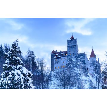 Lais Puzzle - Schöne und traditionelle Architektur des berühmten Dracula-Schlosses von Bran in der Wintersaison, in der Region Brasov, Rumänien - 2.000 Teile