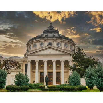 Lais Puzzle - Rumänisches Atheneum, eine wichtige Konzerthalle und ein Wahrzeichen in Bukarest, Rumänien. Sonnenuntergang - 40, 100, 200, 500, 1.000 & 2.000 Teile