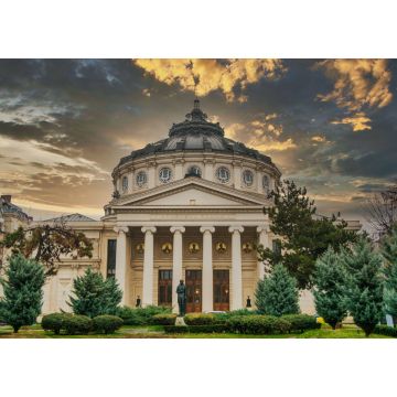 Lais Puzzle - Rumänisches Atheneum, eine wichtige Konzerthalle und ein Wahrzeichen in Bukarest, Rumänien. Sonnenuntergang - 1.000 Teile