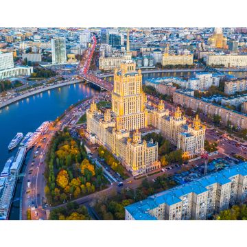 Lais Puzzle - Luftaufnahme der Stadt Moskau mit dem Moskwa-Fluss, Russland, Moskauer Skyline mit historischen Wolkenkratzern und dem Moskwa-Fluss - 40, 100, 200, 500, 1.000 & 2.000 Teile