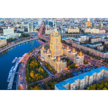 Lais Puzzle - Luftaufnahme der Stadt Moskau mit dem Moskwa-Fluss, Russland, Moskauer Skyline mit historischen Wolkenkratzern und dem Moskwa-Fluss - 2.000 Teile