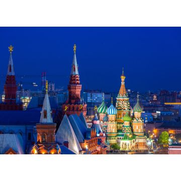 Lais Puzzle - Basilius-Kathedrale auf dem Roten Platz in Moskau bei Nacht, altes Moskau Basilius-Kathedrale ist die wichtigste Touristenattraktion der Stadt, Russland - 1.000 Teile