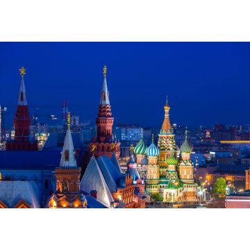 Lais Puzzle - Basilius-Kathedrale auf dem Roten Platz in Moskau bei Nacht, altes Moskau Basilius-Kathedrale ist die wichtigste Touristenattraktion der Stadt, Russland - 2.000 Teile