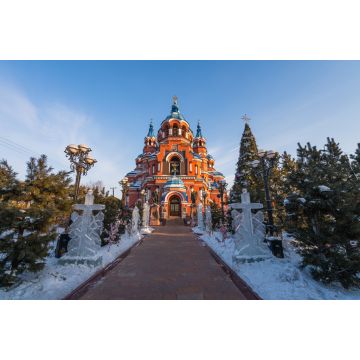 Lais Puzzle - Kasaner orthodoxe Kirche Ikone der Mutter Gottes im Stadtzentrum von Irkutsk im Winter, Russland, Sibirien - 2.000 Teile