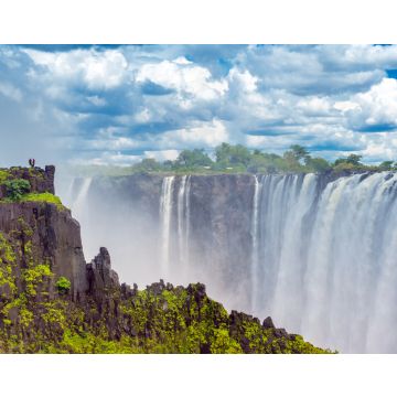 Lais Puzzle - Panoramablick mit dramatischen Wolken und Wasserfall an den Victoriafällen am Sambesi, Simbabwe, Sambia - 40, 100, 200, 500, 1.000 & 2.000 Teile