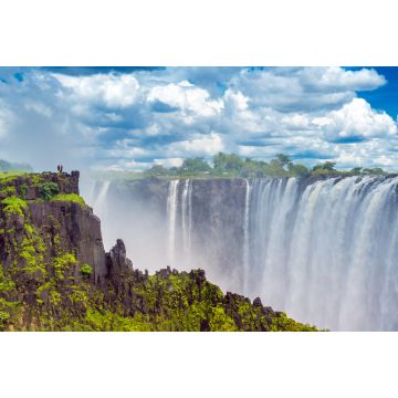Lais Puzzle - Panoramablick mit dramatischen Wolken und Wasserfall an den Victoriafällen am Sambesi, Simbabwe, Sambia - 2.000 Teile