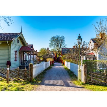 Lais Puzzle - Blick auf traditionelle Holzhäuser in der Altstadt von Gamla Linkoping, Schweden - 1.000 Teile