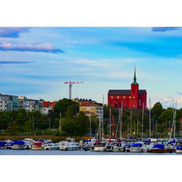 Lais Puzzle - Nynashamn, Schweden Die Kirche und der Hafen von Nynashamn - 1.000 Teile