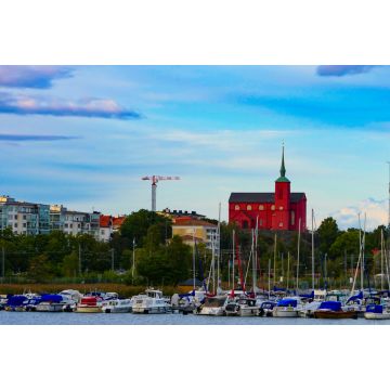 Lais Puzzle - Nynashamn, Schweden Die Kirche und der Hafen von Nynashamn - 2.000 Teile