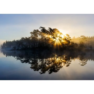 Lais Puzzle - Silhouette von Bäumen und See bei Sonnenaufgang, Svartedalen, Schweden - 1.000 Teile