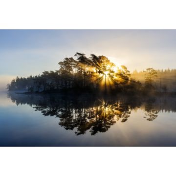 Lais Puzzle - Silhouette von Bäumen und See bei Sonnenaufgang, Svartedalen, Schweden - 2.000 Teile
