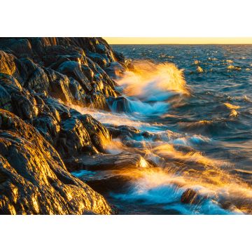 Lais Puzzle - Wellen brechen gegen das Ufer des Vätternsees, Schweden - 1.000 Teile