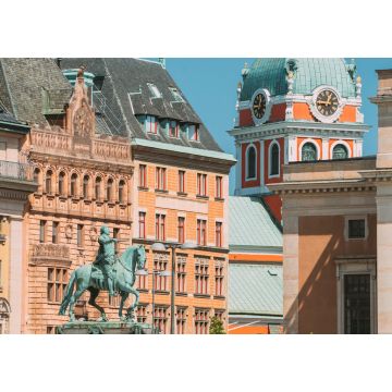 Lais Puzzle - Stockholm, Schweden. Statue des ehemaligen schwedischen Königs Karl XIV Johan auf einem Pferd sitzend Königlicher Palast - 1.000 Teile
