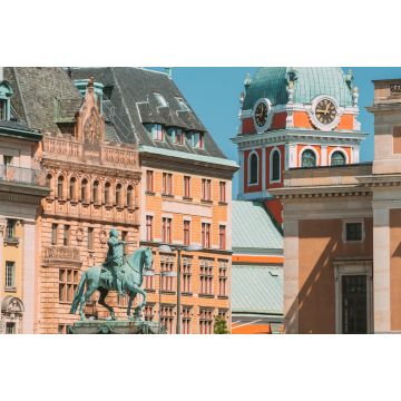 Lais Puzzle - Stockholm, Schweden. Statue des ehemaligen schwedischen Königs Karl XIV Johan auf einem Pferd sitzend Königlicher Palast - 2.000 Teile