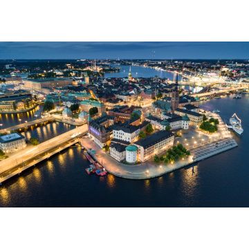 Lais Puzzle - Stockholms Altstadt (Gamla Stan) beleuchtetes Stadtbild bei Nacht in Schweden - 2.000 Teile