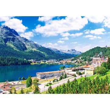 Lais Puzzle - Das mondäne Sankt Moritz mit Moritzsee und Bergen - 1.000 Teile