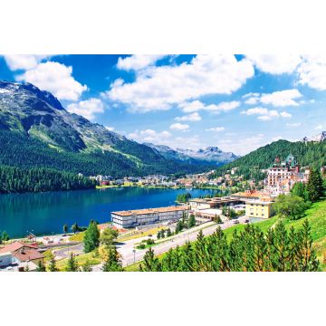 Lais Puzzle - Das mondäne Sankt Moritz mit Moritzsee und Bergen - 2.000 Teile