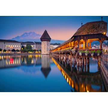 Lais Puzzle - Luzern. Bild von Luzern, Schweiz während der blauen Stunde der Dämmerung - 1.000 Teile
