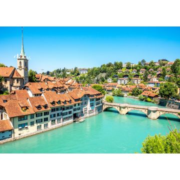 Lais Puzzle - Stadtbild mit Blick auf die Altstadt mit Nydegg-Kirchturm und den Fluss in Bern in der Schweiz - 1.000 Teile
