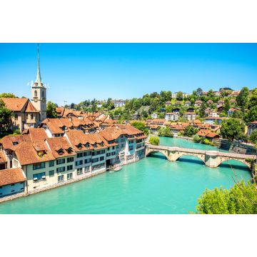 Lais Puzzle - Stadtbild mit Blick auf die Altstadt mit Nydegg-Kirchturm und den Fluss in Bern in der Schweiz - 2.000 Teile