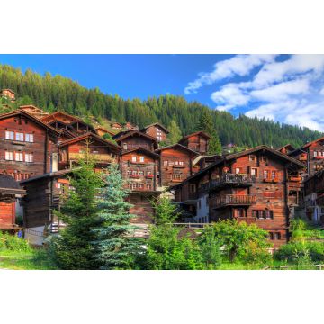 Lais Puzzle - Schönes Stadtbild des Alpendorfs Grimentz, Schweiz, mit traditionellen Holzhäusern im Sommer - 2.000 Teile