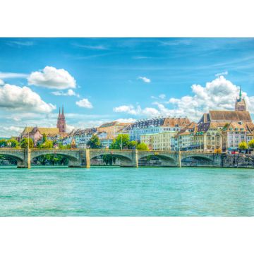 Lais Puzzle - Basler Münster und Sankt-Martin-Kirche hinter der mittleren Brücke in Basel, Schweiz - 1.000 Teile