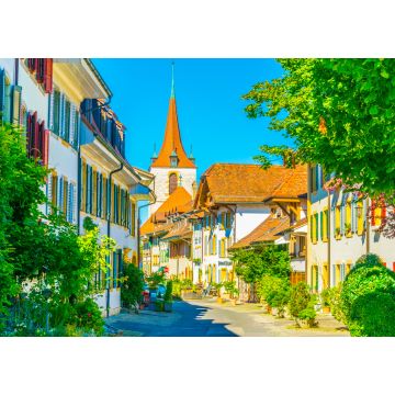 Lais Puzzle - Enge Gasse im historischen Zentrum von Murten, Schweiz - 1.000 Teile
