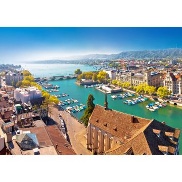 Lais Puzzle - Zürichsee und Limmatufer aus der Vogelperspektive - 1.000 Teile