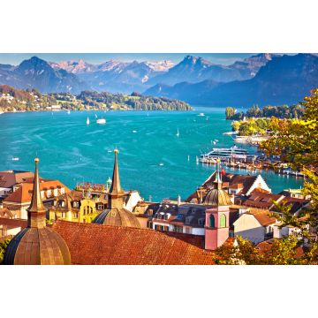Lais Puzzle - Vierwaldstättersee und Luzern Stadtbild mit Alpen im Hintergrund - 2.000 Teile