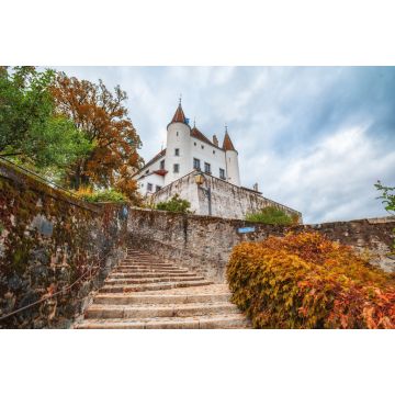 Lais Puzzle - Malerischer Blick auf das Schloss Nyon, Nyon, Waadt, Schweiz an einem bewölkten Herbsttag - 2.000 Teile