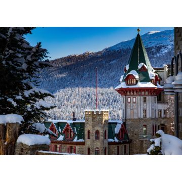 Lais Puzzle - Alpenlandschaft mit Schloss im Vordergrund, im Hintergrund die verschneiten Schweizer Alpen - 1.000 Teile