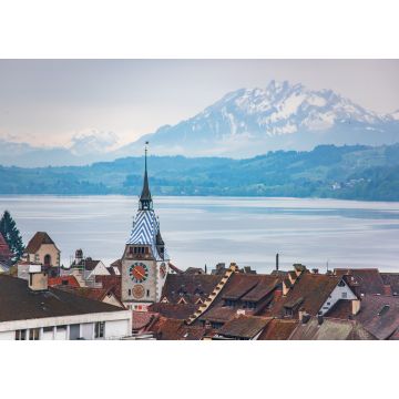 Lais Puzzle - Schöner Panoramablick auf Dächer in der Altstadt von Zug, Schweiz - 1.000 Teile