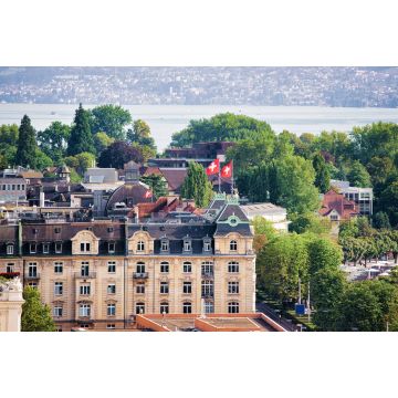 Lais Puzzle - Blick von den Dächern auf das Stadtzentrum von Zürich, Schweiz. Vom Lindenhof aus gesehen - 2.000 Teile