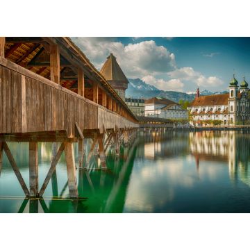 Lais Puzzle - Historisches Stadtzentrum von Luzern mit der berühmten Kapellbrücke und dem Vierwaldstattersee, Kanton Luzern, Schweiz - 1.000 Teile