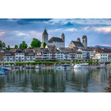 Lais Puzzle - Blick auf den Rapperswiler Hafen und die von Schloss und Stadtpfarrkirche dominierte Altstadt, Rapperswil-Jona, St. Gallen, Schweiz - 2.000 Teile