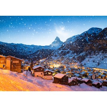 Lais Puzzle - Schnee in Zermatt traditioneller Schweizer Skiort unterhalb des Matterhorns - 1.000 Teile