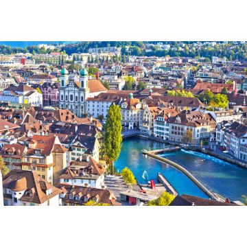Lais Puzzle - Panoramablick auf die Stadt Luzern und den Fluss Reuss - 2.000 Teile