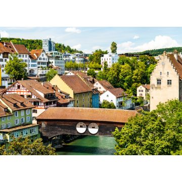 Lais Puzzle - Holzbrücke über die Limmat in Baden, Schweiz - 1.000 Teile