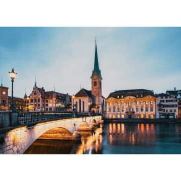 Lais Puzzle - Blick auf das historische Stadtzentrum von Zürich mit den berühmten Kirchen Fraumünster und Grossmünster und dem Fluss Limmat am Zürichsee, Kanton Zürich, Schweiz - 1.000 Teile
