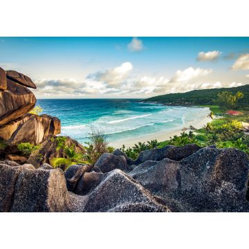 Lais Puzzle - Erstaunliche Aussicht am Strand Grande Anse auf der Insel La Digue, Seychellen - 1.000 Teile